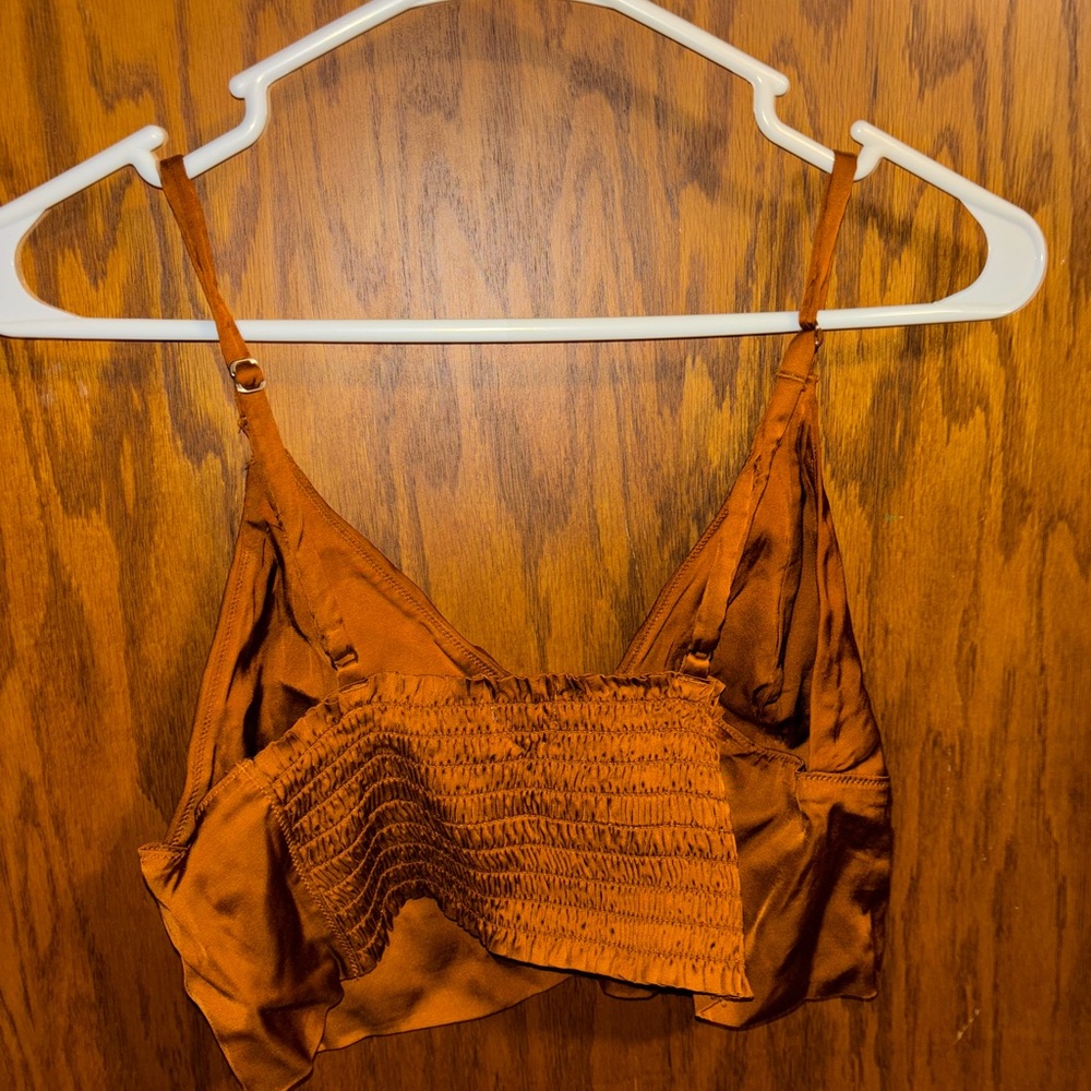 AERIE SATIN CROPPED TANK